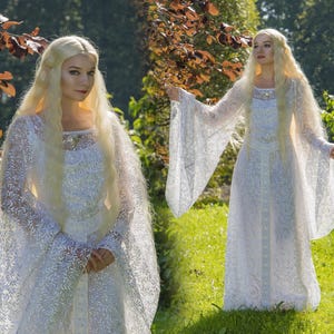 Lady Galadriel Cosplay Dress Handmade LARP Wedding Dress