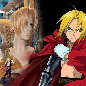 Edward Elric cosplay wig. Handmade anime wig