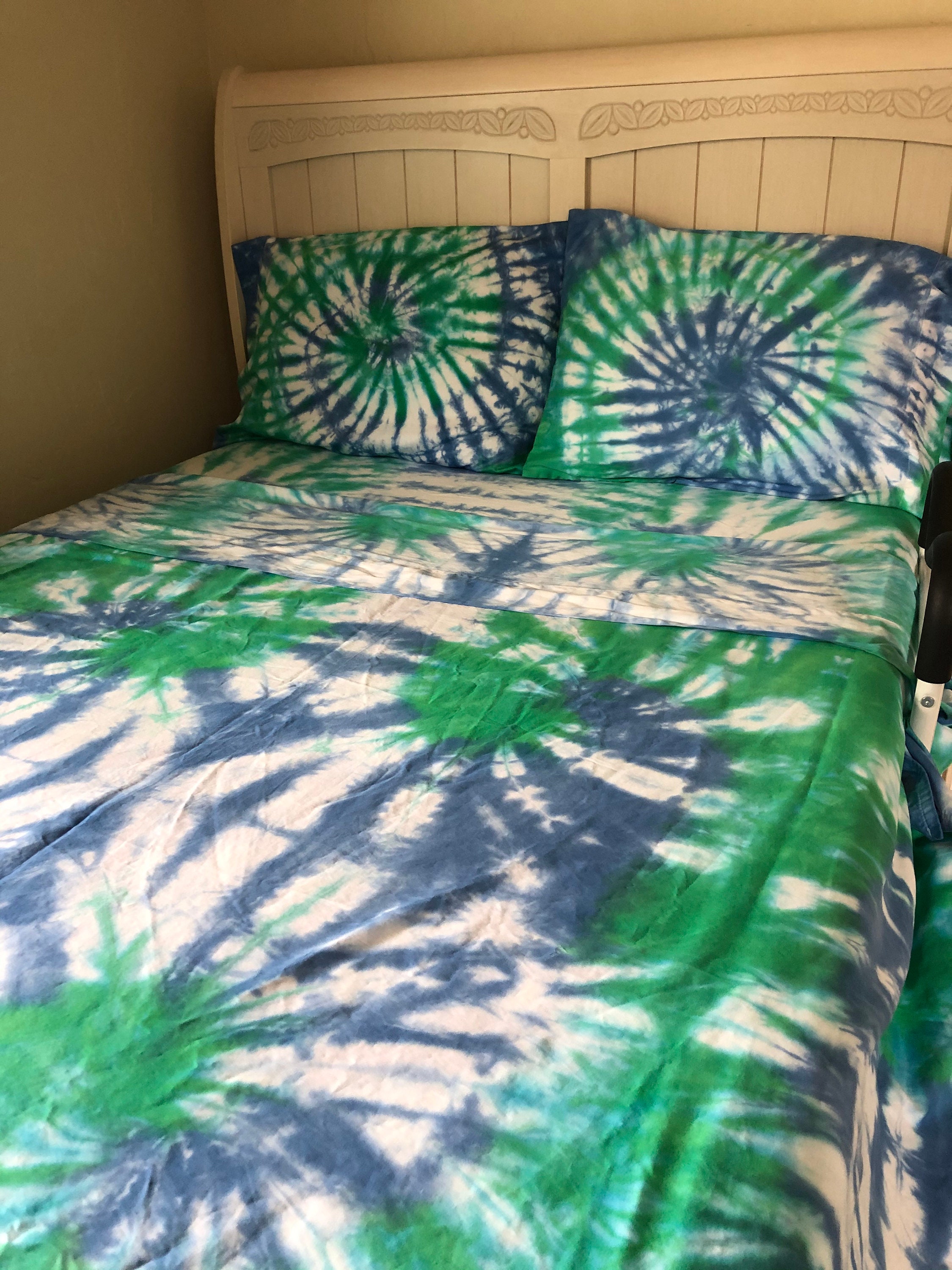 Tie Dye Full Sheet Set 100 Organically Grown Cotton Etsy
