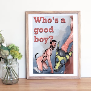Who&#39;s a Good Boy? Digital Download Gay, LGBT, Vintage Beefcake, PDF, PNG, jpeg