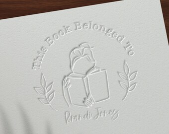 Personalized Book Lover Gift Embosser Book Belonged To Monogram Book Stamp Embosser Gift for Readers Library Of Book Embosser Mother's Day