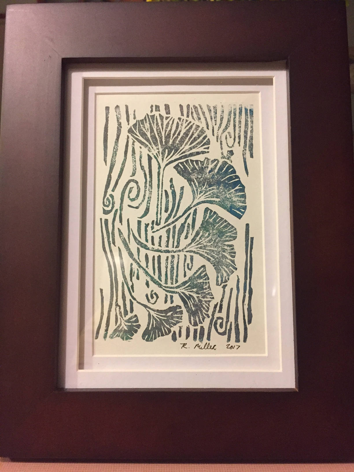 Leaf Pattern Linoleum Gingko Leaf Linoleum Block Print - Etsy