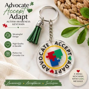 Advocate, Accept, and Adapt Key Chain