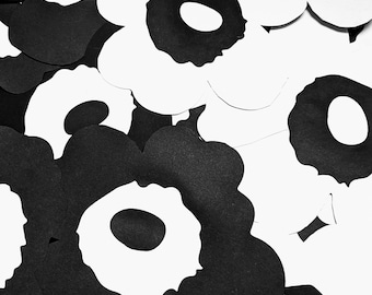 Extra large black&white floral garland, party decor, room decor, paper garland, marimekko inspired bunting