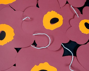 Extra large floral garland, party decor, room decor, paper garland, marimekko inspired bunting