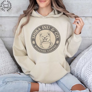 Shiba Inu Dogs and Coffee Hoodie, Shiba Inu Lover Sweatshirt, Shiba Inu & Coffee Lover Longsleeve Tee, Shiba Inu Owner Gift T-Shirt