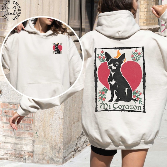 Chihuahua Sacred Heart Tarot Hoodie, Chihuahua Valentine's Day Sweatshirt, Chihuahua Dog Mom Gift Shirt, Chihuahua Lover Longsleeve Tee,