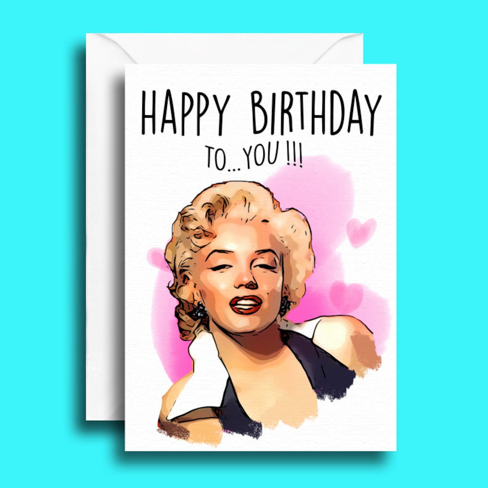 Marilyn Monroe Birthday Card Marilyn Birthday Greetings Etsy