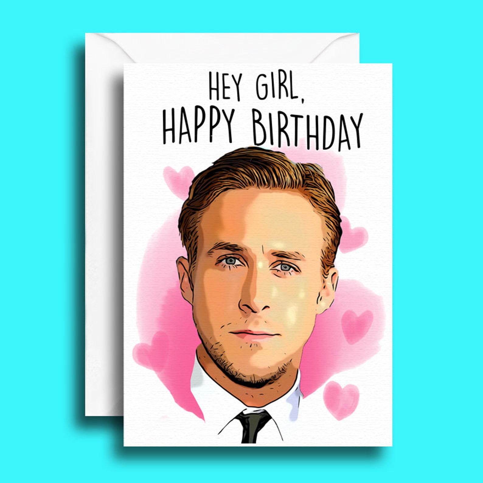 Ryan Gosling Birthday Card Ryan Gosling Birthday T Ryan Etsy 