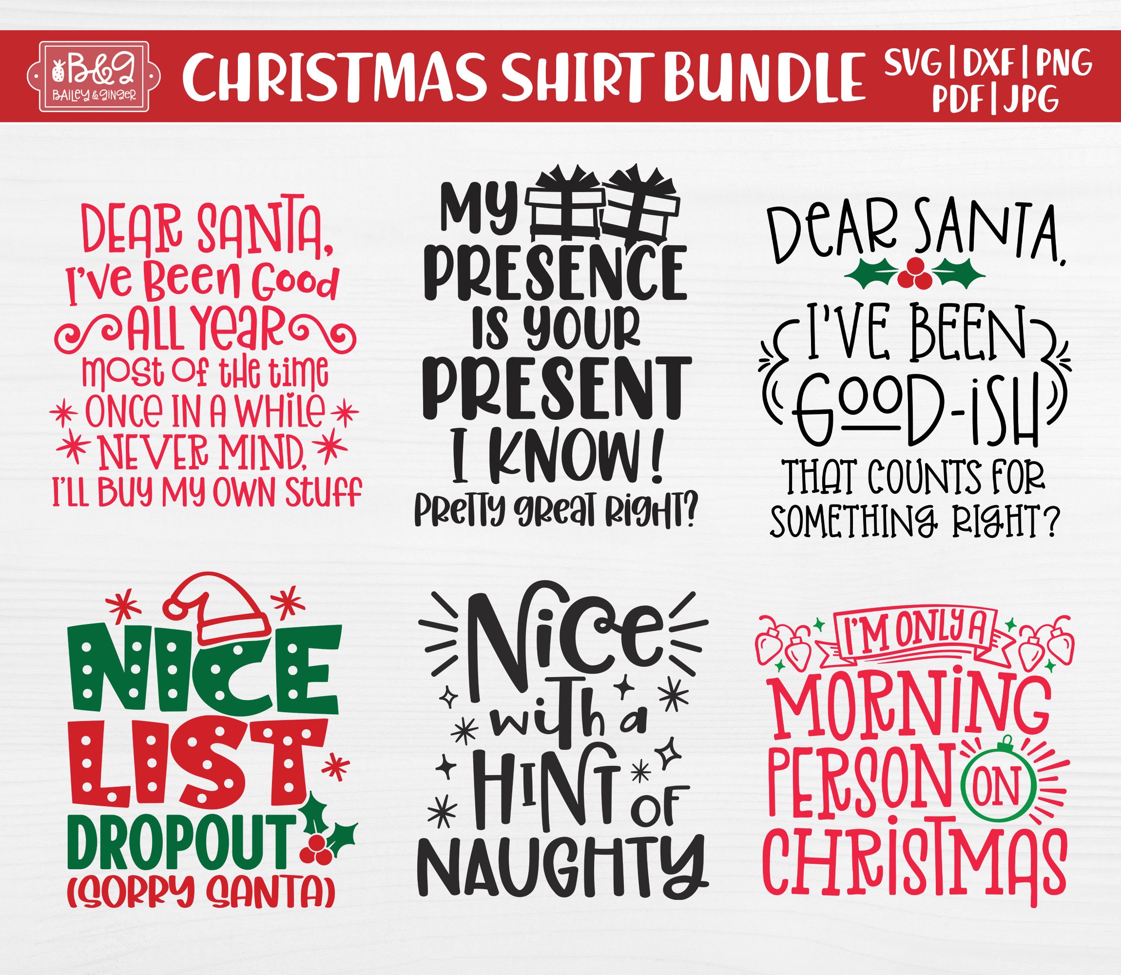 Christmas SVG Bundle Cute & Funny Christmas SVG Cut Files for - Etsy