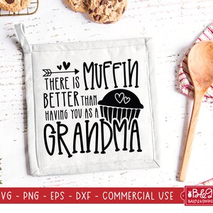 Christmas Grandma Gift Pot Holder SVG Cut File for Cricut and Silhouette, Christmas Potholder Muffin Better Grandmother Digital Design