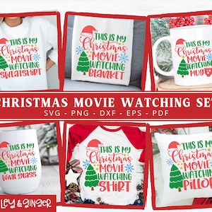 This Is My Christmas Movie Watching SVG Bundle - Funny Christmas SVG Cut File for Cricut and Silhouette, Commercial Use