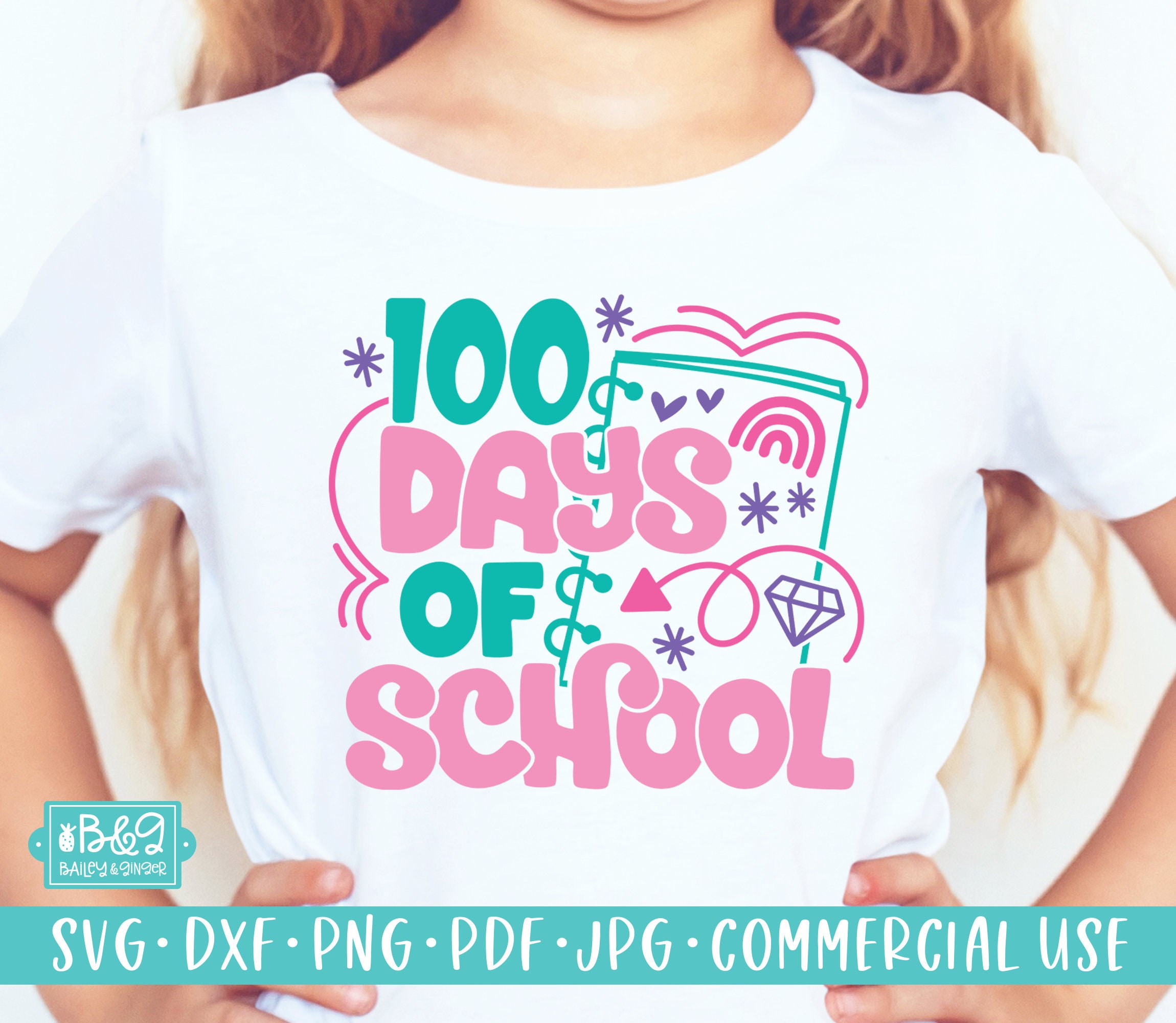 100 Days of School SVG Cutting File Cute Notebook Doodles 100 - Etsy