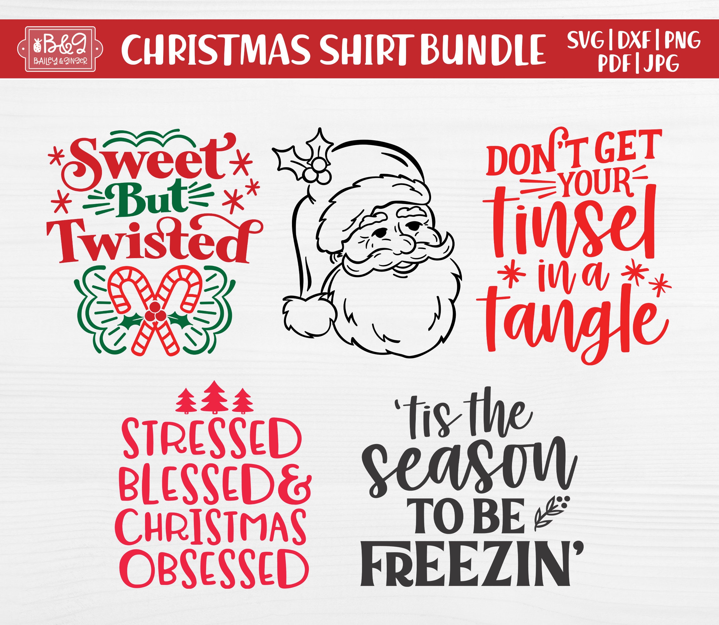 Christmas SVG Bundle Cute & Funny Christmas SVG Cut Files for Etsy