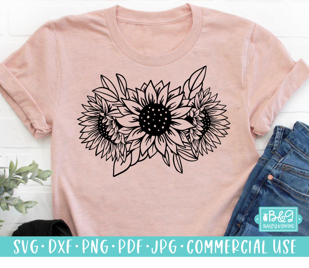 Sunflower Floral Arrangement SVG Cut File - Flower SVG Cut File ...