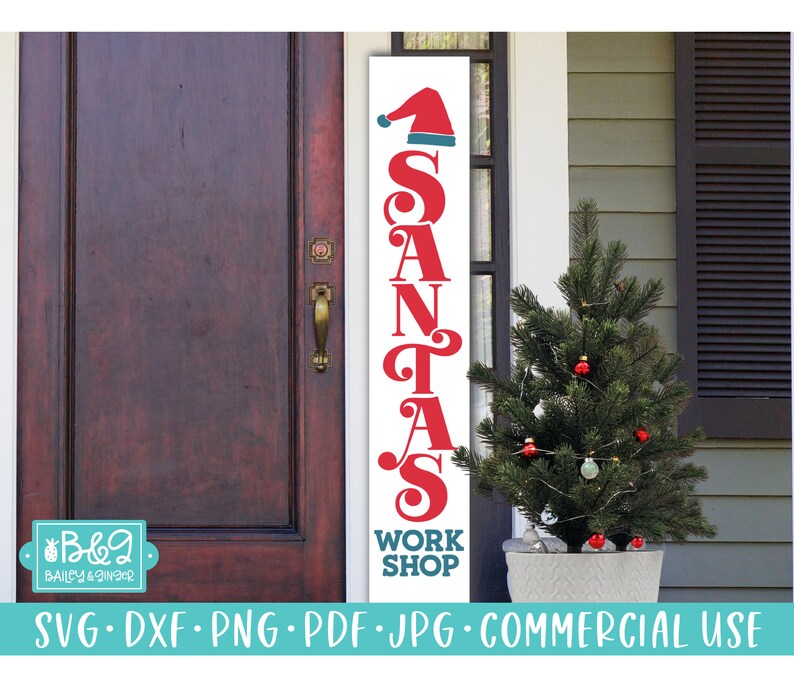 Download Santa Workshop Christmas Porch Sign SVG File Commercial ...