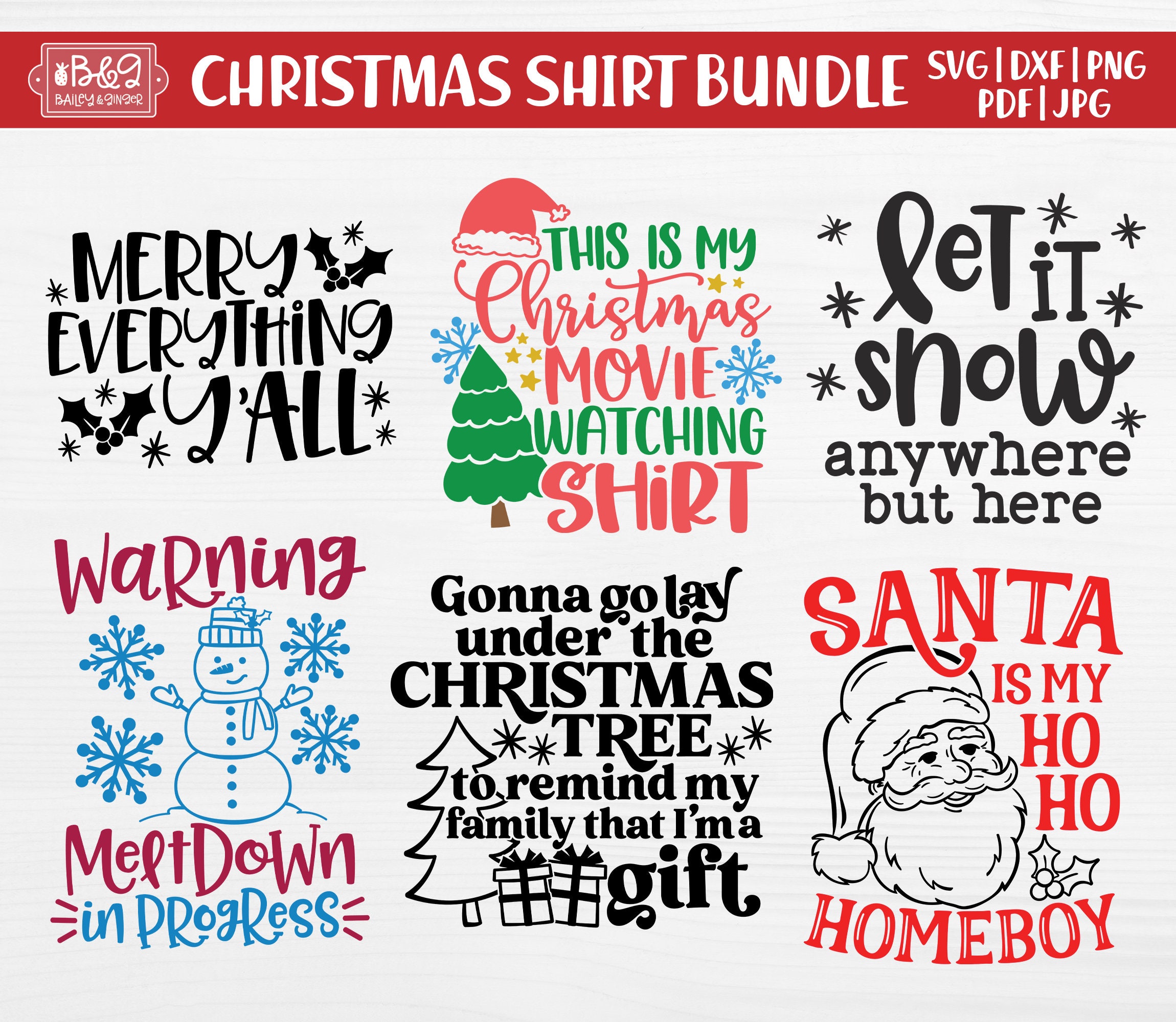 Christmas SVG Bundle Cute & Funny Christmas SVG Cut Files for - Etsy