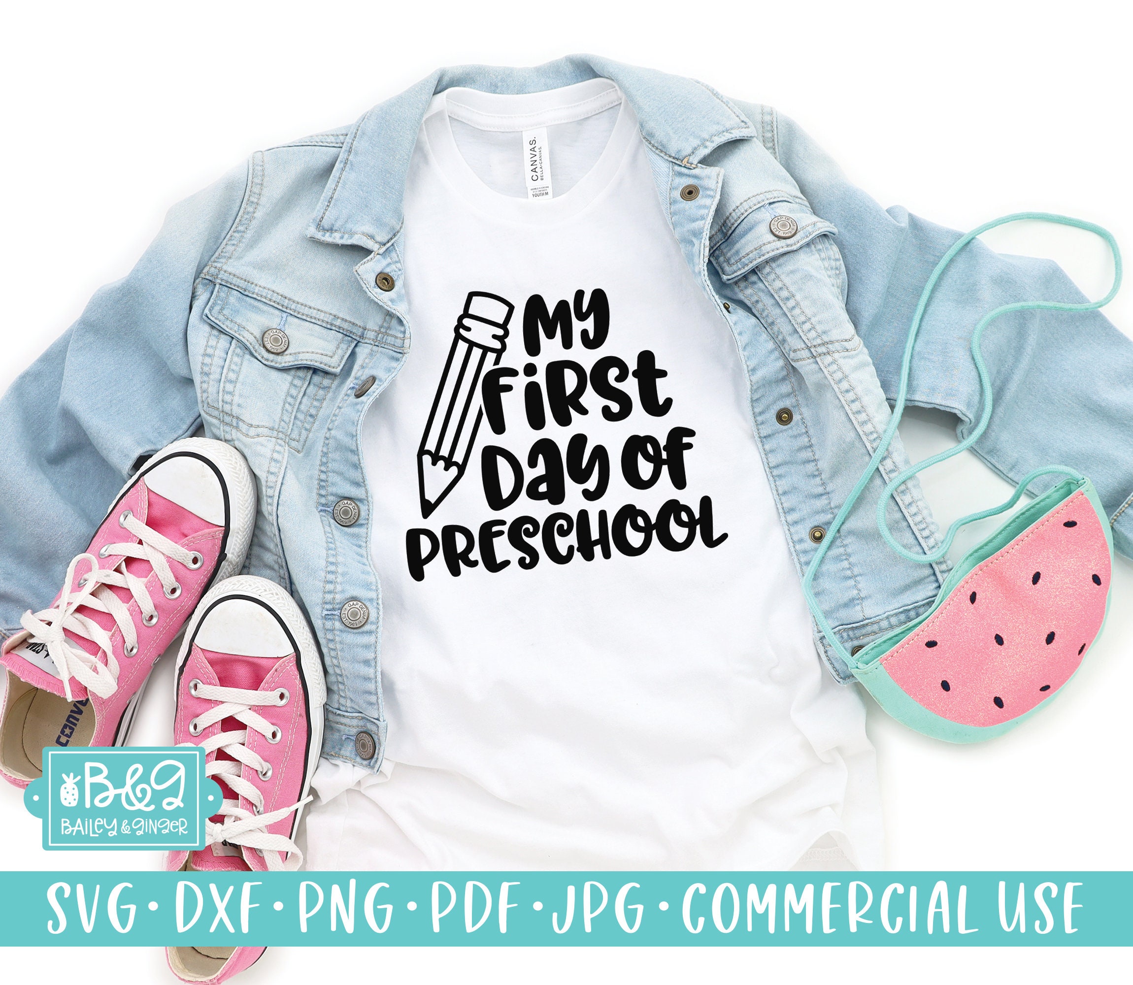 My First Day of Preschool SVG Cutting File Preschool Quote Etsy