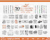 Fall & Halloween SVG Bundle, Autumn SVG Cut Files, Commercial Use SVG Cutting Files for Cricut and Silhouette, Pumpkin, Witch, Porch Sign