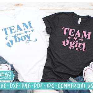 Team Boy Team Girl Gender Reveal SVG Cutting Files, Baby Shower SVG, Commercial Use SVG, Cricut Cut Files, Silhouette Cut Files