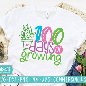 100 Days Of School SVG Cut File, Cute 100 Days of Growing SVG for Students and Teachers, Commercial Use SVG, Cricut, Silhouette