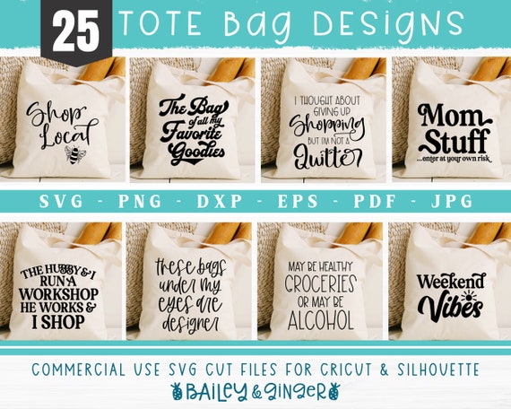 Tote Bag SVG Bundle Tote Bag Quote Design Commercial Use 
