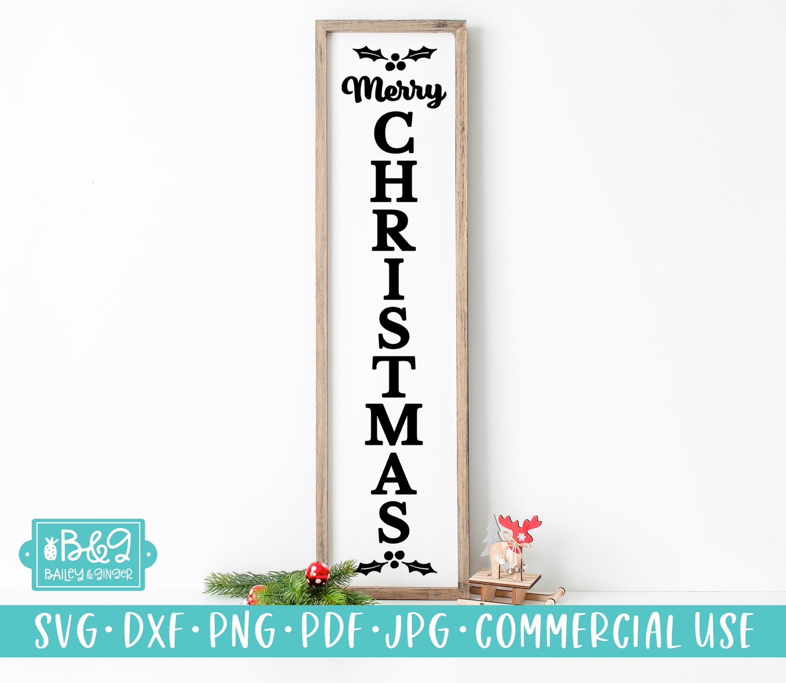 Merry Christmas Porch Sign SVG Cutting File Commercial Use | Etsy