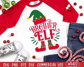 Brother Elf Christmas Kids SVG Cut File - Christmas Kids Shirts SVG Cut File, Commercial Use Cut Files for Cricut or Silhouette