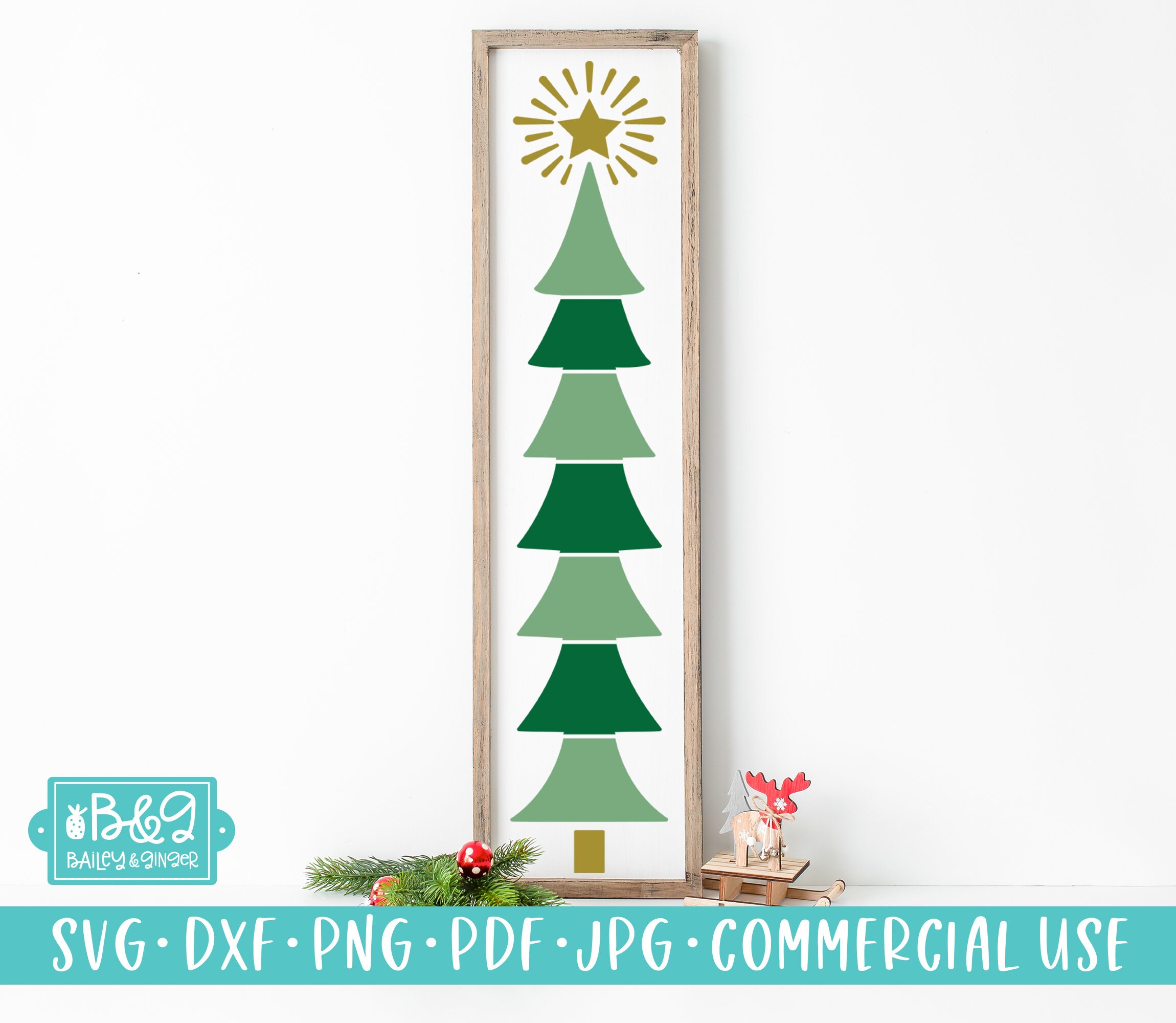 Christmas Tree Porch Sign SVG Cutting File Commercial Use Etsy