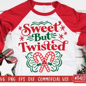 Sweet But Twisted - Funny Christmas SVG Cut File for Shirts, Commercial Use Cut Files for Cricut and Silhouette