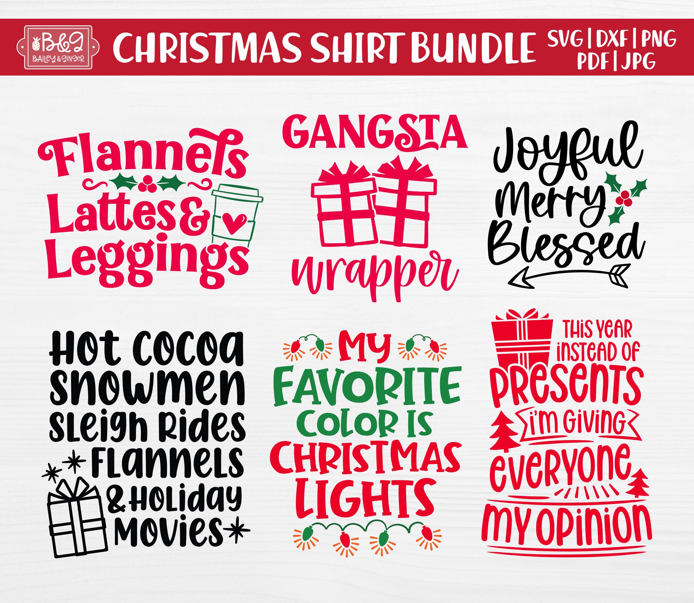 Christmas SVG Bundle Cute & Funny Christmas SVG Cut Files for - Etsy
