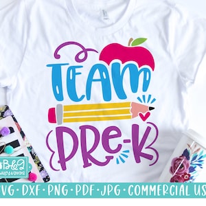 Team Pre-K SVG Cut File, Pre-K Teacher SVG, Back To School, Teacher Appreciation, Commercial Use SVG, Cricut and Silhouette