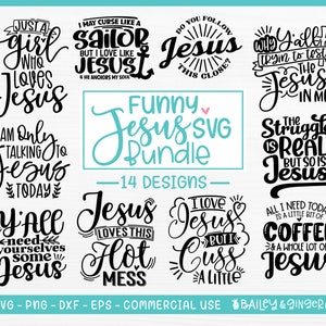 Funny Christian SVG Bundle, Jesus SVG Cut File Bundle, Commercial Use SVG, Cricut Cut Files, Silhouette Cut Files