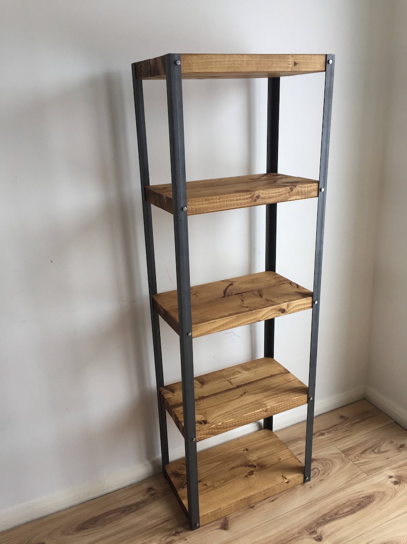 Industrial Style Rustic Pine Shelving Bookcase Display. Made Etsy UK