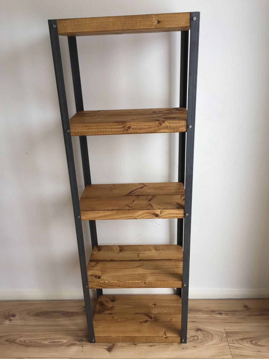 Industrial Style Rustic Pine Shelving Bookcase Display. Made Etsy