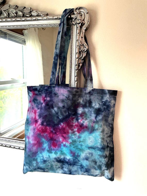 Tie Dye Tote Bag- Ice Dye Galaxy Pattern, Lightweight 100% Cotton