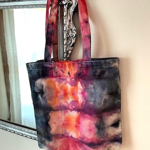Tie Dye Tote Bag- Ice Dyed 100% Cotton Heavy Canvas Book Bag Tote Bag Handmade Unique