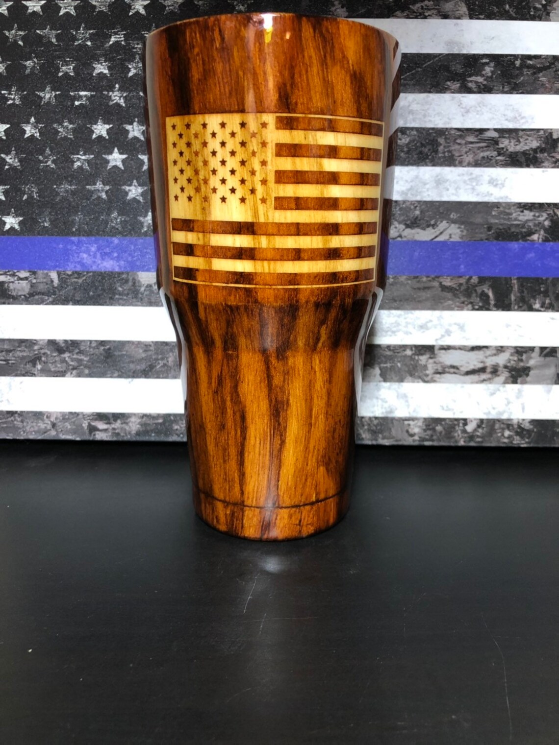 Custom wood grain tumbler Etsy
