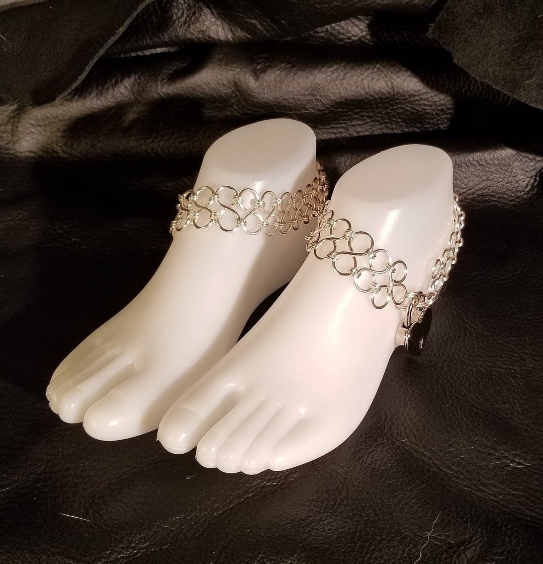 Pair of Matching Anklets Matching Locking Anklets Day Etsy
