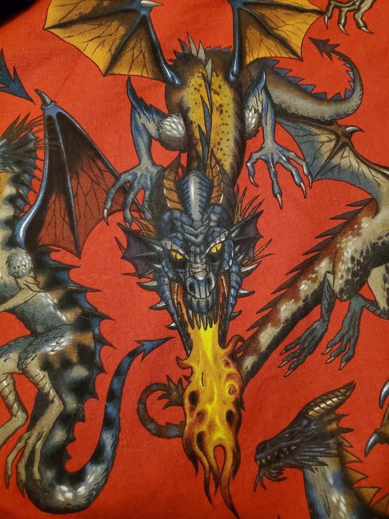 Dragon ToteBeautiful Fabric ToteFully linedlarge inner pocketgift for adultgift for womengift for nerdready to ship
