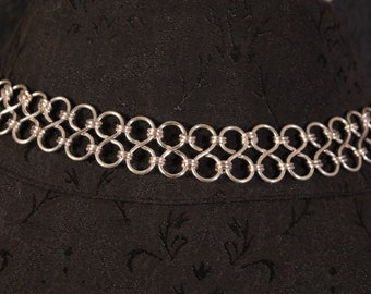 Silver Infinity Symbol Collar, Silver Day Collar, Day Collar, Locking Day Collar, Silver Necklace, Silver Choker, Free Shipping