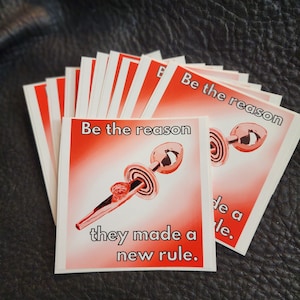 Be The Reason They Made A New Rule Sticker, Buttplug Sticker, Kazoo Sticker, Adult Humor, Adult Subject Matter, Hilarious, Vinyl Sticker