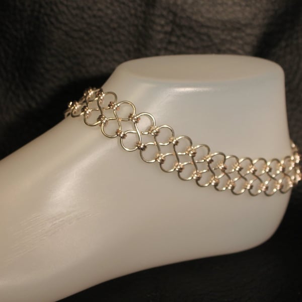 Anklet, Multiple Colors, Day Collar, Locking Anklet, Bracelet, Chainmaille Anklet, Free Shipping