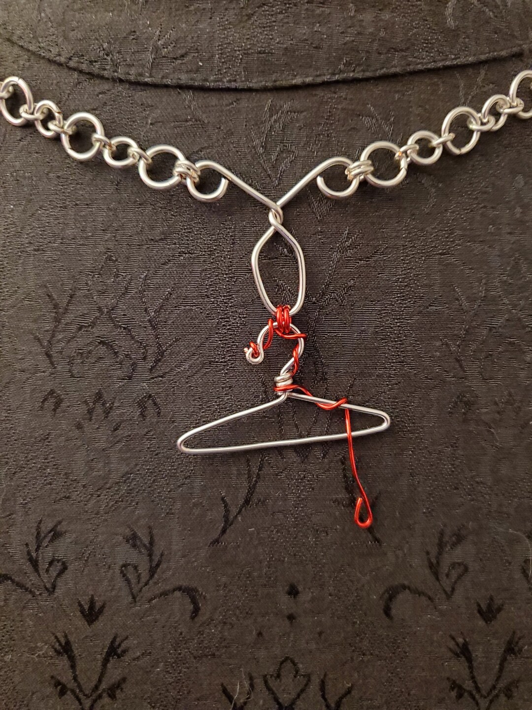 Coat Hanger Pendant/necklace, Uterus and Coat Hanger Necklace