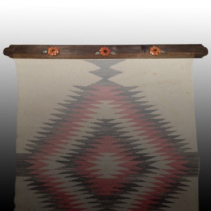 Quilt, Rug or Textile hanger, Compression hanger, Flowers, Rustic, Rugs, Southwestern, Navajo, Rain, Wall Decor, Wall Art &quot;Wooden Daisies&quot;