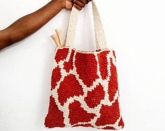 CROCHET PDF PATTERN, tapestry bag, tote bag, crochet pattern, winter crochet, modern crochet, crochet bag, pdf pattern, animal print, crochet bag