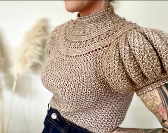 VictorianLoveTop,PDF pattern,crochet top,crochet sweater,vintage crochet,crochet pattern,crochet patterns,crochet,chunkywools,crochet