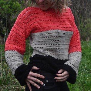 Nankurunaisa Pullover PDF DIGITAL DOWNLOAD Crochet Pattern, Women crochet sweater pattern, cute cozy pullover crochet pattern, striped