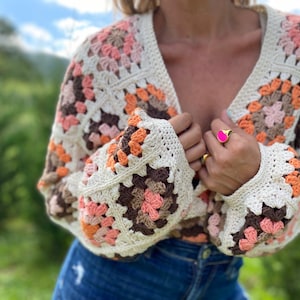 Pacita Cardi, crochet, pdf, crochet, crochet pattern, crochet cardigan, cardigan, crochet sweater, granny square pattern, granny crochet