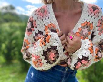 Pacita Cardi, crochet, pdf, crochet, crochet pattern, crochet cardigan, cardigan, crochet sweater, granny square pattern, granny crochet